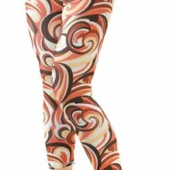Tangerine Swirlee Footless Leggings