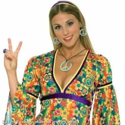 Hippie Peace Sign Necklace And Earrings