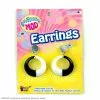 Mod Black And White Hoop Earrings