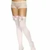Pink Thigh-High Stockings With Bow Adult