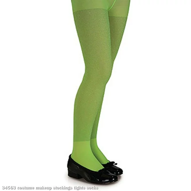 Lime Green Glitter Tights - Child 1 Lime Green Glitter Tights - Child