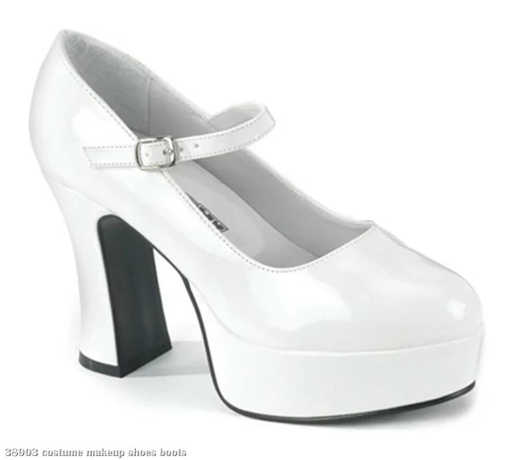 Mary Jane (White) Adult Shoes - Wide Width 1 Mary Jane (White) Adult Shoes - Wide Width
