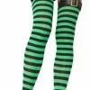Striped Thigh Highs With Belt Green/Black