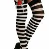 Black & White Thigh Highs W/Red Roses Adult