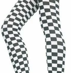 Checker Tights Black & White - Adult