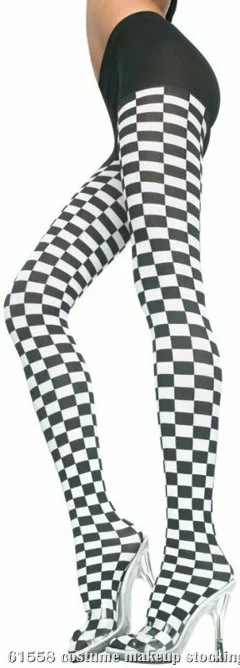 Checker Tights Black & White - Adult 1 Checker Tights Black & White - Adult
