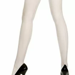 Sheer Backseam Pantyhose (White) - Adult