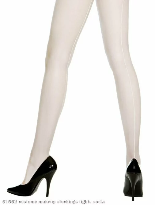 Sheer Backseam Pantyhose (White) - Adult 1 Sheer Backseam Pantyhose (White) - Adult