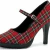 Plaid Sexy School Girl Heel Adult Shoes