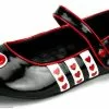 Queen Of Hearts (Black) Patent Flat Adult Shoes