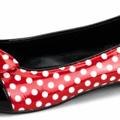Polka Dot Mouse (Red/White) Patent Flat Adult Shoes
