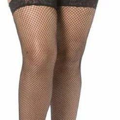 Black Fishnet Thigh High Adult Plus