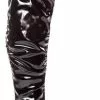 Lala Ruched Thigh High Boots (Black Patent) Adult