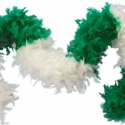Green & White Turkey Feather Boa Adult