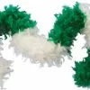 Green & White Feather Boa Adult