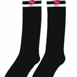 Playboy Knee-High Striped (Black/White) Adult Socks