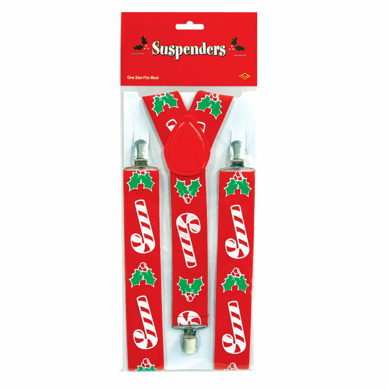 Candy Cane & Holly Suspenders 1 Candy Cane & Holly Suspenders