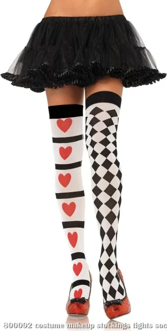 Harlequin And Heart Thigh Highs (Adult) 1 Harlequin And Heart Thigh Highs (Adult)