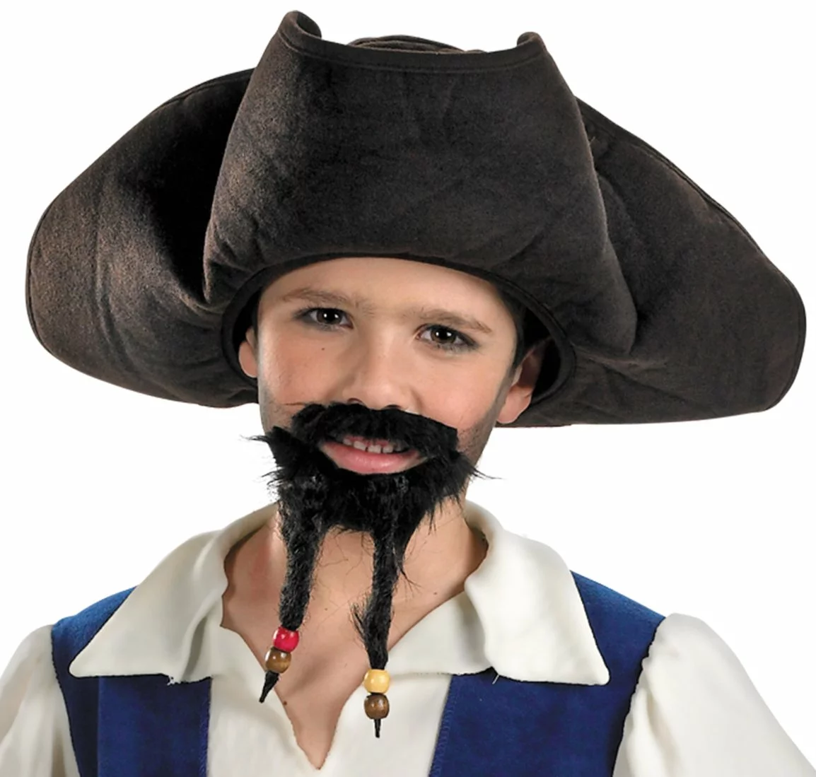 Pirates Of The Caribbean 4 On Stranger Tides - Pirate's Hat With Moustache And Goatee (Child) 1 Pirates Of The Caribbean 4 On Stranger Tides - Pirate's Hat With Moustache And Goatee (Child)