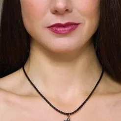 Cord Necklace W/Pewter Pirate Pendant