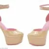 Pink Ribbon Cancer Awareness - Nude Platform Shoes