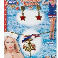 Lady In The Navy Earring And Necklace Adult Jewelry Set