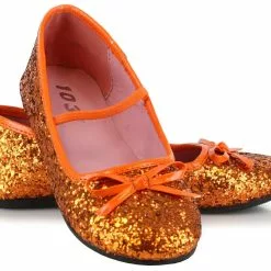 Orange Sparkle Ballet Flat Child Shoes