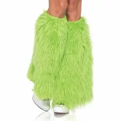 Furry Green Leg Warmers (Adult)