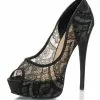 Olivia (Black) Sheer Lace Pumps Adult Shoes