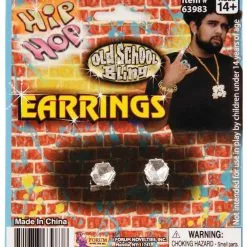 Hip Hop Faux Diamond Stud Earrings